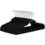 Amazon Basics Slim Velvet Non-Slip Space Saving Suit Clothes Hangers, Closet Organizer, Black, 50-Pack