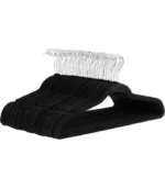 Amazon Basics Slim Velvet Non-Slip Space Saving Suit Clothes Hangers, Closet Organizer, Black, 50-Pack