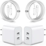 iPhone 17 16 15 Charger,USB C Charger Fast Charging,2Pack Dual Port Fast Wall Chargers Block with 6FT USB C Cable for iPhone 17e/17 Pro Max/17 Pro/Air/16Pro Max/16 Plus/16e/15/iPad Pro/Air/Mini/AirPod
