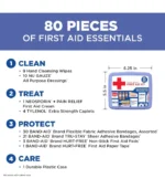BAND-AID Brand Travel Ready Portable Emergency First Aid Kit for Minor Wound Care, Perfect for Home, Car, Travel, Camping Essentials & Outdoor Emergency Kit, 80 Pieces - Image 2