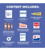 BAND-AID Brand Travel Ready Portable Emergency First Aid Kit for Minor Wound Care, Perfect for Home, Car, Travel, Camping Essentials & Outdoor Emergency Kit, 80 Pieces - Image 3