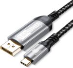USB-C to DisplayPort Cable 6.6ft (16K@60Hz 8K@120Hz), 80Gbps USB C to DP 2.1 Cord Thunderbolt 3/4/5 Compatible with MacBook Pro/Air, for iPhone 17 Pro Max, for iPad Pro, for iMac, for XPS.