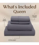 Utopia Bedding Queen Size Sheet Set – 4 Piece Bed Sheets, Soft and Breathable Microfiber, Includes 1 Fitted Sheet, 1 Flat Sheet and 2 Pillowcases – Oeko Tex (Grey) - Image 2