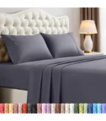 Utopia Bedding Queen Size Sheet Set – 4 Piece Bed Sheets, Soft and Breathable Microfiber, Includes 1 Fitted Sheet, 1 Flat Sheet and 2 Pillowcases – Oeko Tex (Grey)