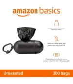 Amazon Basics Dog Poop Leak Proof Bags with Dispenser and Leash Clip, Unscented, 13" x 9" Large Size, 300 Count - Image 3