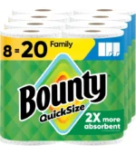 Bounty Quick Size Paper Towels, White, 8 Family Rolls