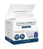 Clean Skin Club Clean Towels XL®, 100% USDA Biobased Face Towel, Disposable Face Towelette, Eczema Association Accepted, Makeup Remover Dry Wipes, Ultra Soft, 1 Pack, 50 Ct