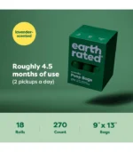 Earth Rated Poop Bags for Dogs, Guaranteed Leak Proof and Extra Thick Waste Bag Refill Rolls, Lavender Scented, 270 Bags