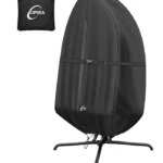 Patio Egg Chair Covers Waterproof, Upgraded 500D Outdoor Hanging Egg Chair Covers with Waterproof Zipper, Single Seat Swing Chair Cover, Windproof, Anti-UV, No Tears ( Up to 45" W x 75"H )