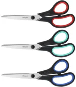 iBayam 3-Pack 8" Heavy Duty Scissors with Ultra Sharp Blades and Comfort Grip Handles - For Office, Home, School, Sewing, and Crafts