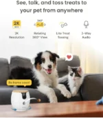 Furbo Mini 360° 2K QHD Pet Camera: Basic See, Talk & Toss Features, No AI Alerts, No Subscription Required, Dog & Cat Rotating Treat Dispenser w/Phone App, Smart Indoor Cam, 2-Way Audio & Night Vision - Image 2