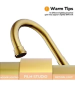 4 inch Brushed Gold Bathroom Sink Faucet with Pop-up Drain and 2 Supply Hoses, Stainless Steel Lead-Free 2-Handle Centerset Faucet for Bathroom Sink Vanity RV - Image 3