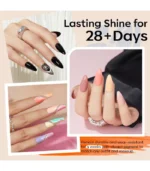 modelones 32 PCS Gel Nail Polish Set, 28 Colors Gel Polish with No Wipe Base Coat, Glitter & Glossy & Matte Top Coat Black Brown Red Purple Soak Off LED Nail Art Kit Salon at Home - Image 3